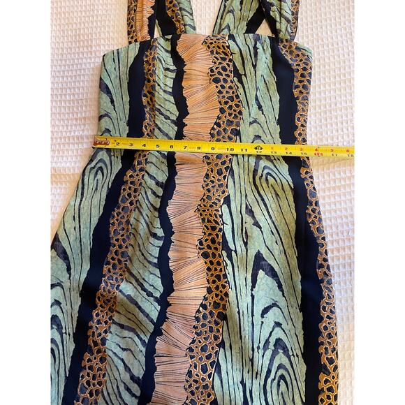 VTG Collection Tropical Safari Print Bodycon Knee Length Cocktail Dress Size 10 - Picture 7 of 11